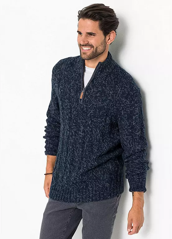 bonprix Zip Collar Jumper