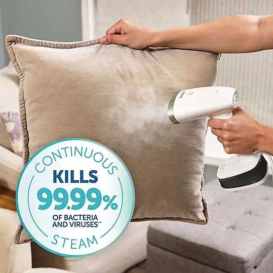 Bonprix Breville CompactSteam Foldable Garment Steamer With Travel Bag - White & Gold