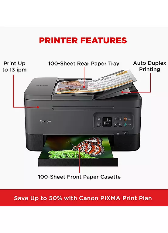 Bonprix Canon PIXMA TS7450i Wireless Colour 3-in-1 Inkjet Photo Printer