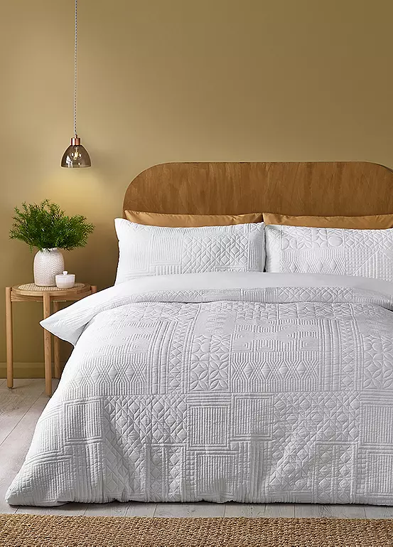 bonprix Catherine Lansfield Folkstone Geo Duvet Cover Set - White