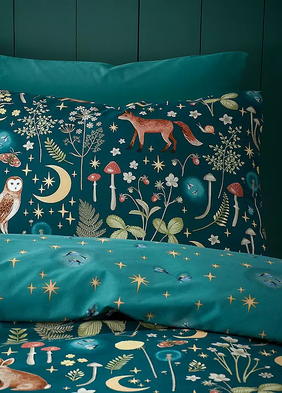 Bonprix Catherine Lansfield Forest Green Enchanted Twilight Duvet Cover Set