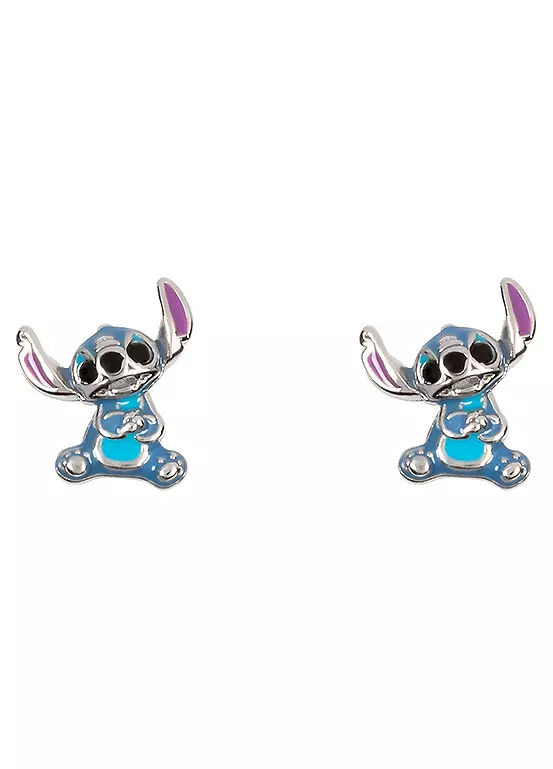 bonprix Disney Lilo & Stitch Sterling Silver Blue Enamel Stitch Stud Earrings