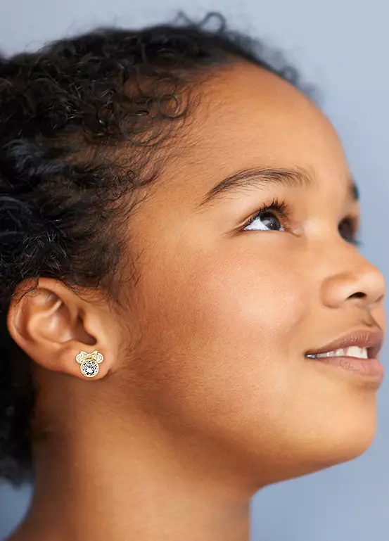 Bonprix Disney Minnie Mouse Ladies 10K Gold Plated Stud Earrings