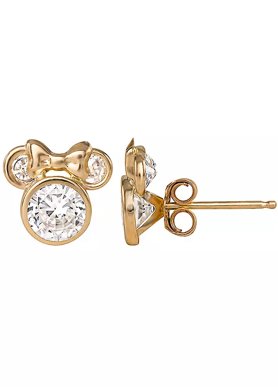 Bonprix Disney Minnie Mouse Ladies 10K Gold Plated Stud Earrings