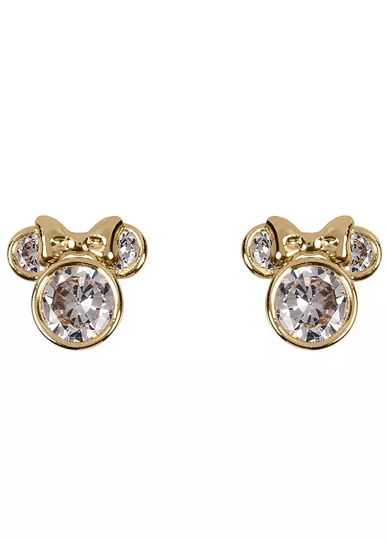 bonprix Disney Minnie Mouse Ladies 10K Gold Plated Stud Earrings
