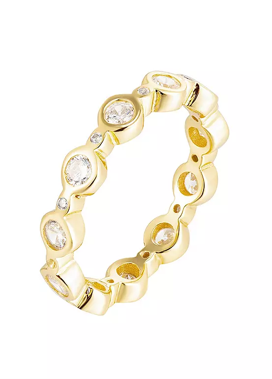 bonprix For You Collection 18ct Gold Plated Sterling Silver Bobble CZ Ring