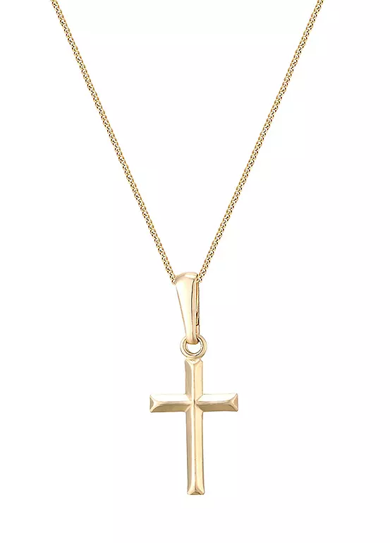 bonprix For You Collection 9ct Solid Gold Squared Cross Pendant on a 16+2ins Adjustable Chain