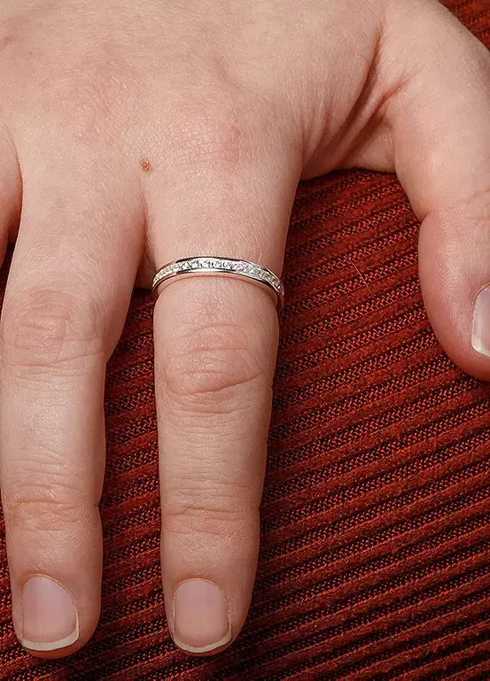 Bonprix For You Collection Sterling Silver Channel Set Cubic Zirconia Eternity Ring