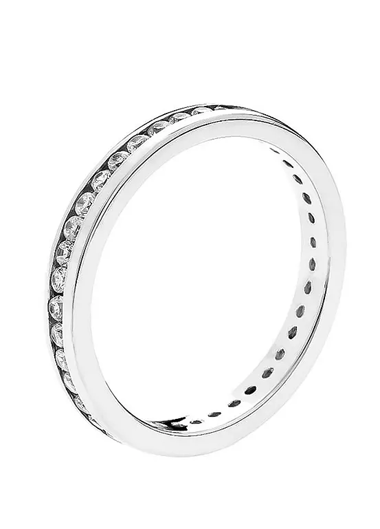Bonprix For You Collection Sterling Silver Channel Set Cubic Zirconia Eternity Ring