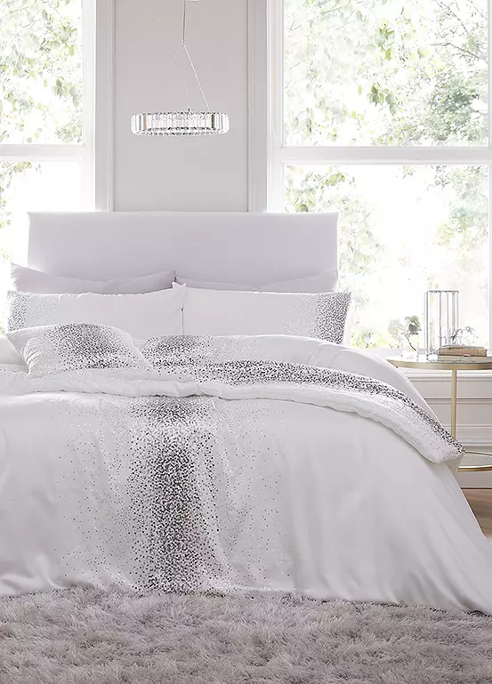 bonprix Freemans Home Ombre Sequin Silver Duvet Cover Set