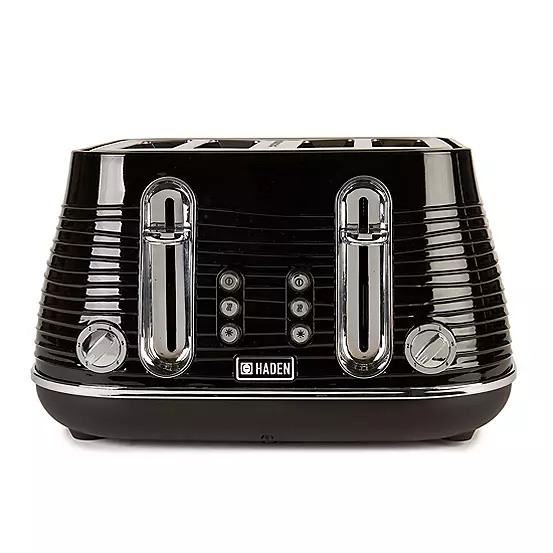 Bonprix Haden Devon Black Twin Pack - 1.7L Kettle & 4 Slice Toaster