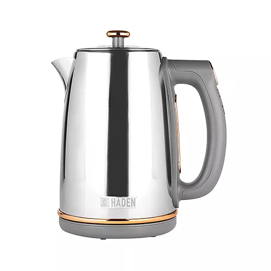 Bonprix Haden Dorchester Chrome & Rose Gold Accent Twin Pack -1.7L Kettle & 4 Slice Toaster