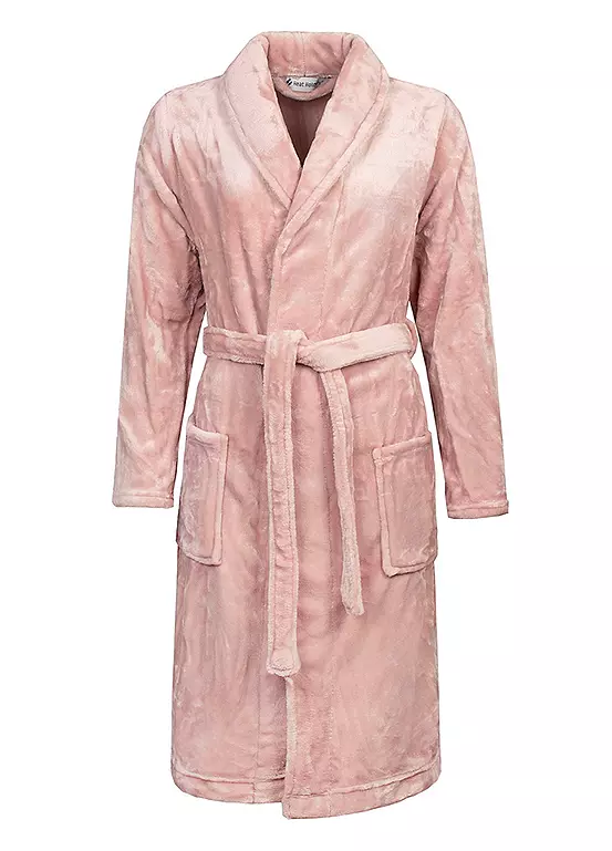 bonprix Heat Holders Ladies Dusky Pink Dressing Gown