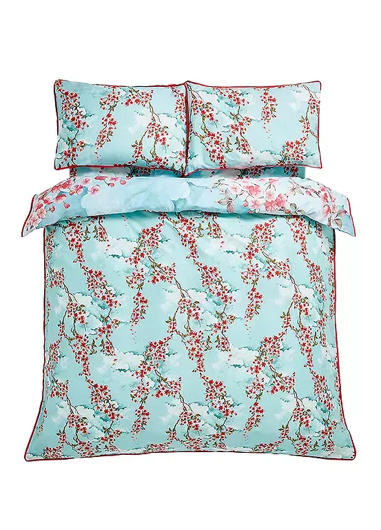 Bonprix Joe Browns Sakura Herons Oceanic 100% Cotton Sateen 200 Thread Count Reversible Duvet Set