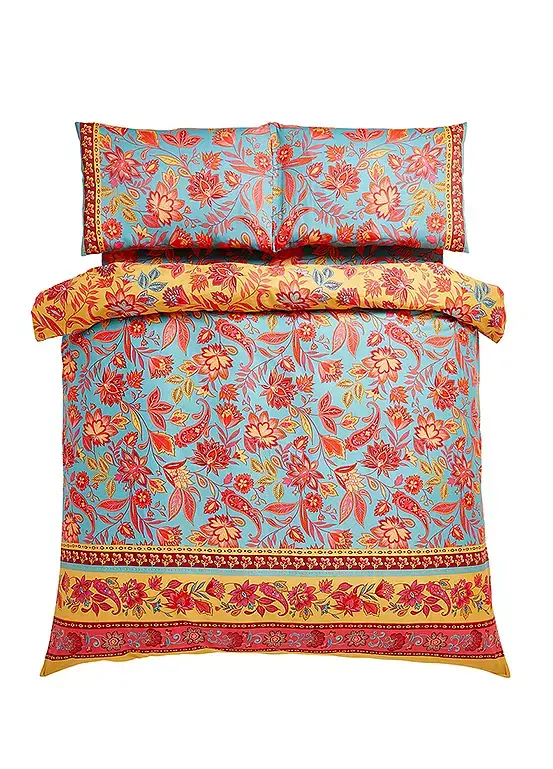 Bonprix Joe Browns Wanderlust Border Print 100% Cotton Sateen 200 Thread Count Reversible Duvet Set