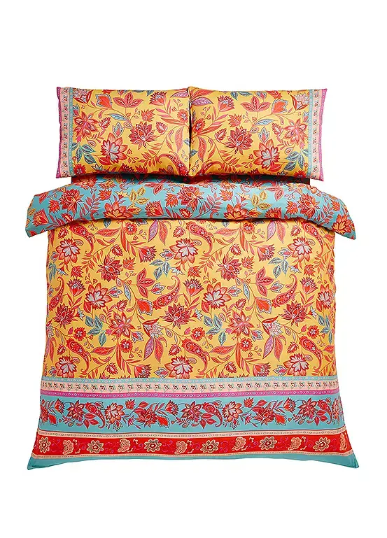 Bonprix Joe Browns Wanderlust Border Print 100% Cotton Sateen 200 Thread Count Reversible Duvet Set