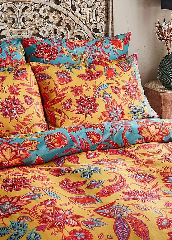 Bonprix Joe Browns Wanderlust Border Print 100% Cotton Sateen 200 Thread Count Reversible Duvet Set