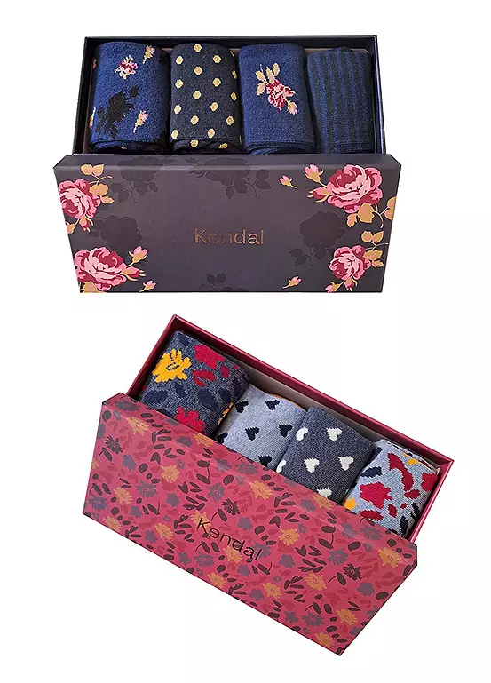 bonprix Kendal Ladies 4 Pack Socks Gift Set - x2 Boxed Bundle