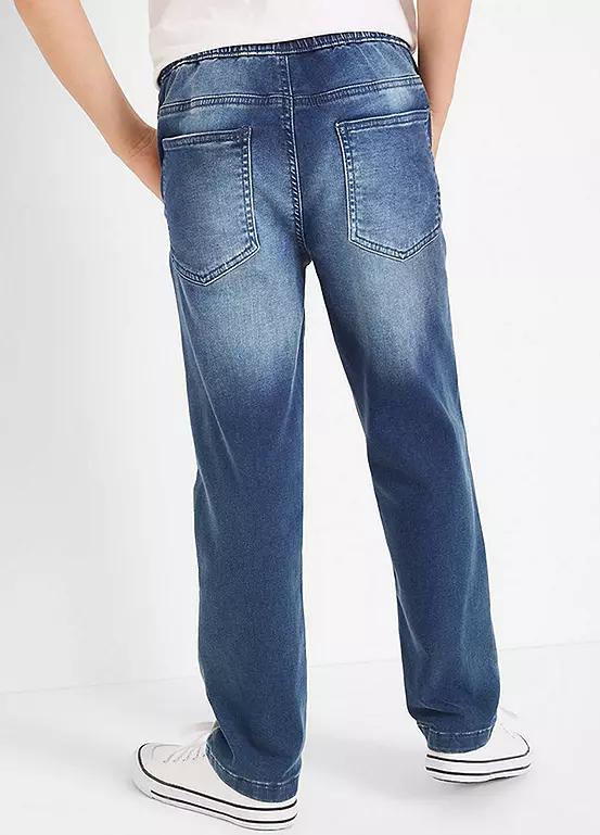 Bonprix Kids Elasticated Waist Drawstring Jersey Jeans