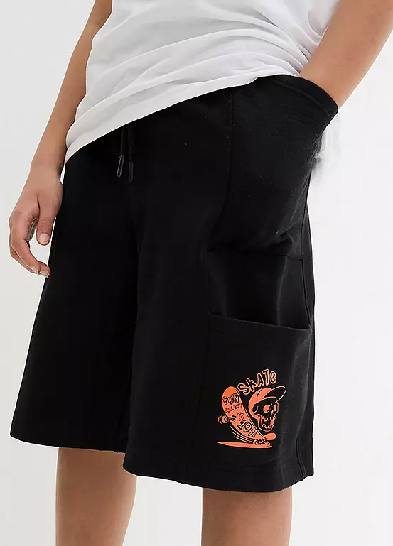 bonprix Kids Elasticated Waist Drawstring Sweat Shorts