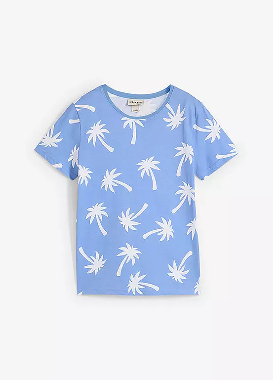Bonprix Kids Palm Tree Printed Short Sleeve T-Shirt