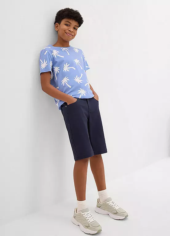 Bonprix Kids Palm Tree Printed Short Sleeve T-Shirt