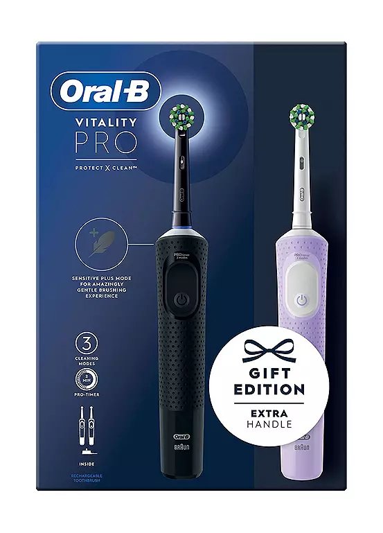 bonprix Oral-B Vitality Pro Dual Pack Electric Toothbrushes 2 Toothbrush Heads Designed By Braun