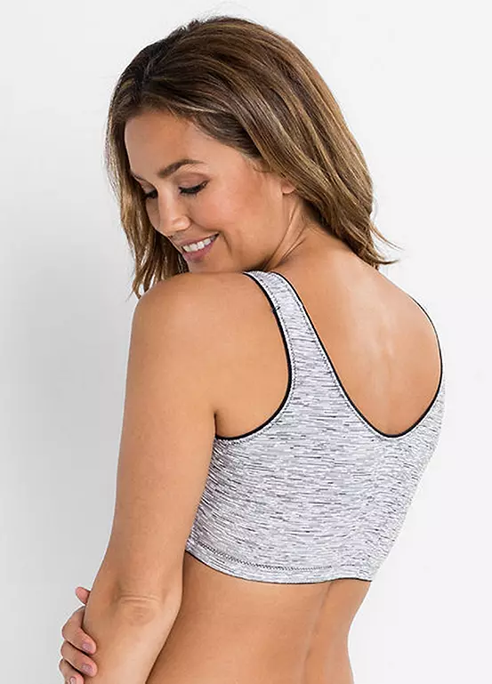 Bonprix Pack 2 Organic Cotton Non Wired Front Fastening Bra