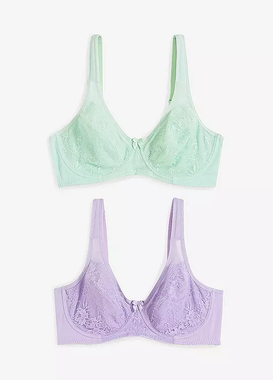 bonprix Pack of 2 Non-Padded Underwired Minimiser Bras