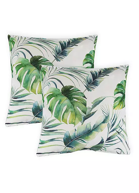 Bonprix Pair Of Botanical Leaf Outdoor Scatter Cushions
