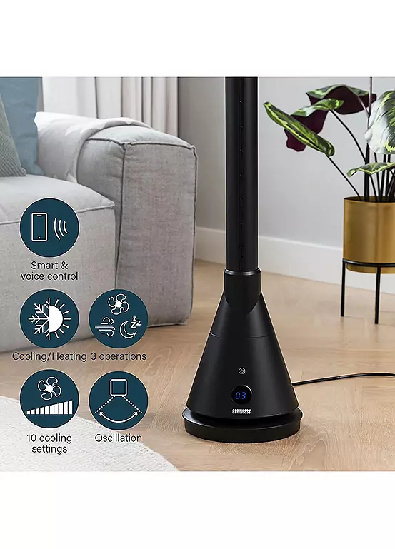 Bonprix Princess Smart Heating & Cooling Tower 347000- Black