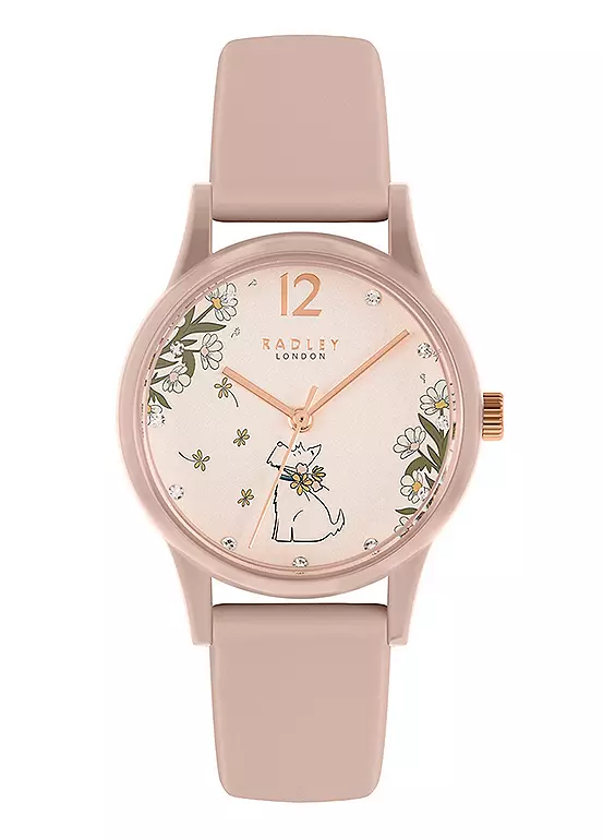 bonprix Radley Ladies Cobweb Silicon Strap Floral Dog Dial Watch