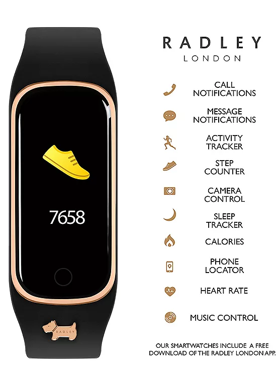 Bonprix Radley London Ladies Series 8 Black Silicone Strap Watch