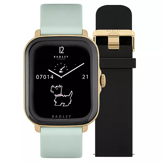 bonprix Radley London Series 20 Smart Calling Watch with interchangeable Black Silicone and Eucalyptus Leather Straps RYS20-2126-SET