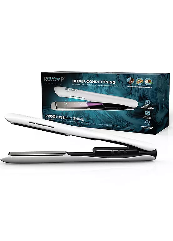 bonprix Revamp Progloss Ion Shine Ceramic Hair Straightener - White