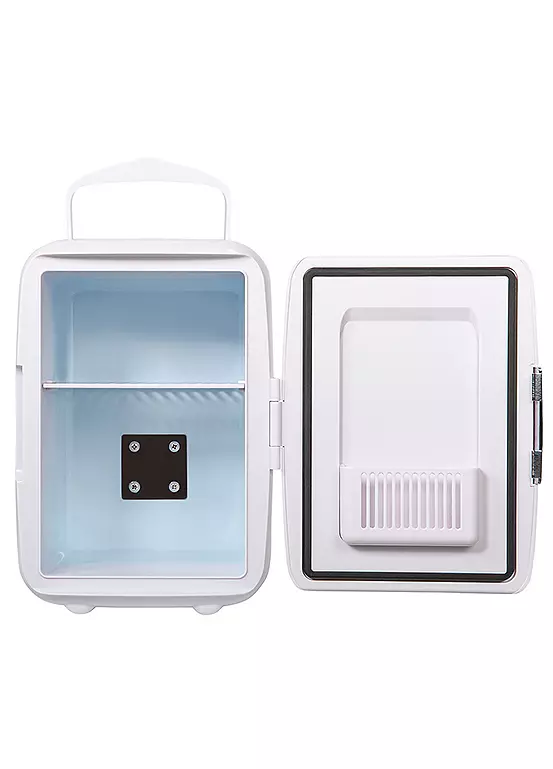 Bonprix Russell Hobbs RH4CLR1001 White & Chrome 4L Mini Compact Cooler For Drinks & Cosmetics - Retro Style