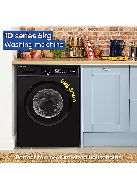 Bonprix Russell Hobbs RH612W110B 10 Series 6kg Washing Machine With 1200rpm - Black