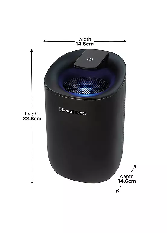 Bonprix Russell Hobbs RHDH1061B Black Fresh Air Mini Compact Dehumidifier - 300ml/day