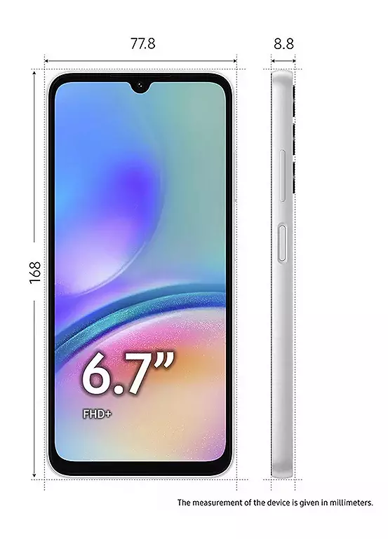 Bonprix Samsung SIM Free A05s 4G 64GB Mobile Phone With Gel Case & Screen Protector - Silver