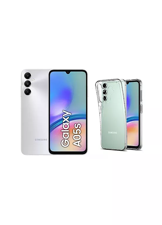 bonprix Samsung SIM Free A05s 4G 64GB Mobile Phone with Gel Case & Screen Protector - Silver