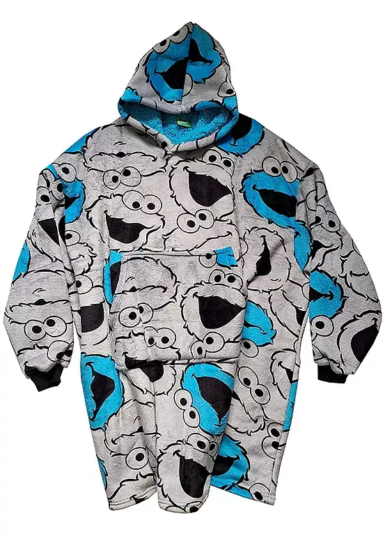 bonprix Sesame Street Cookie Monster Adults Oversized Ultra Warm Fleeced Hooded Blanket