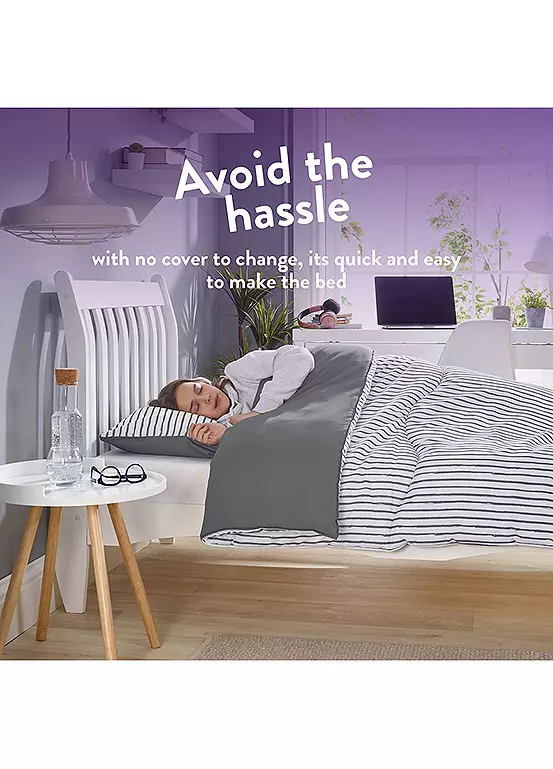 Bonprix Slumberdown Coverless Comfort Printed Grey Stripe 10.5 Tog Duvet