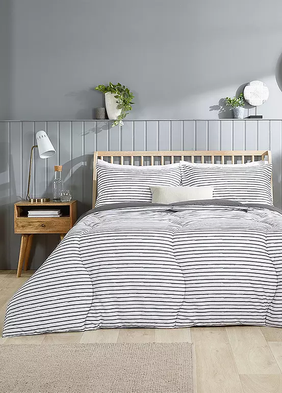 bonprix Slumberdown Coverless Comfort Printed Grey Stripe 10.5 Tog Duvet