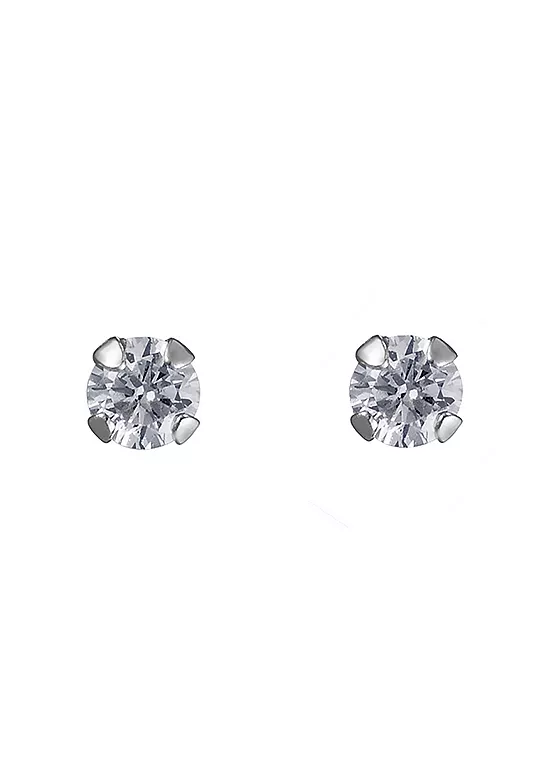 bonprix Sterling Silver 2mm Cubic Ziconia Stud Earrings