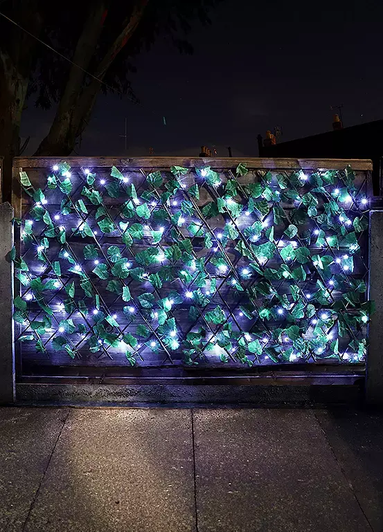 bonprix Streetwize Expanding Trellis with Artificial Leaves and 100 Solar Powered LED Lights