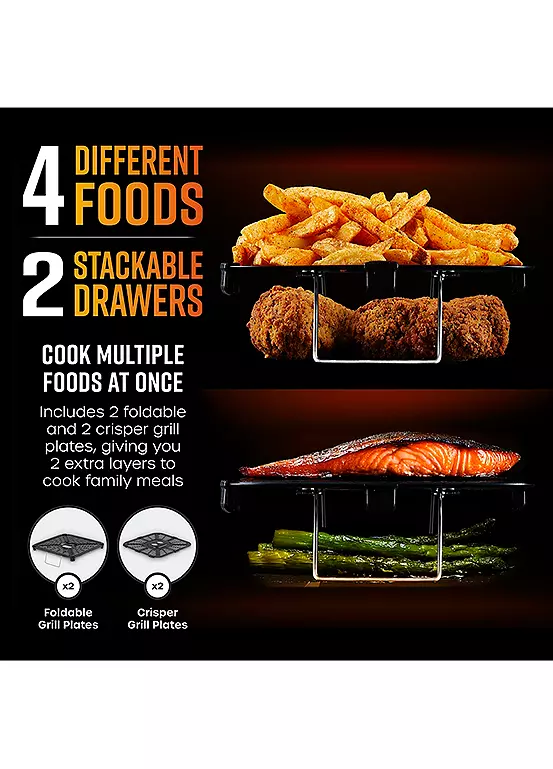 Bonprix Swan SD10522BLK 11L Twin Stack Air Fryer With Swan Cyclone Technology - Black