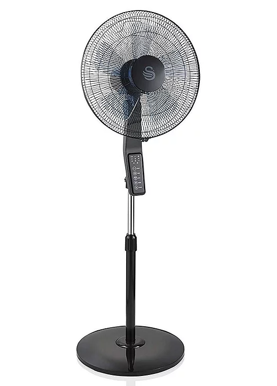 Bonprix Swan SFA23010N 16 Inch Pedestal Fan Built-in Timer - Black