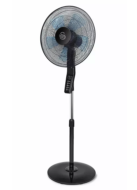 bonprix Swan SFA23010N 16 Inch Pedestal Fan Built-in Timer - Black