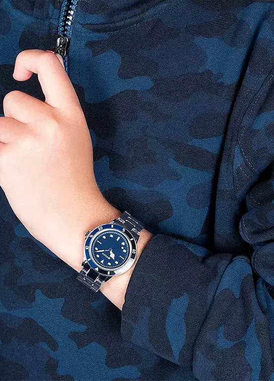 Bonprix Tikkers Boys Silver Metal Bracelet Time Teacher Watch