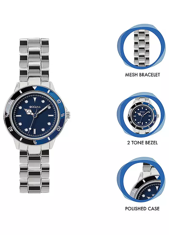 Bonprix Tikkers Boys Silver Metal Bracelet Time Teacher Watch